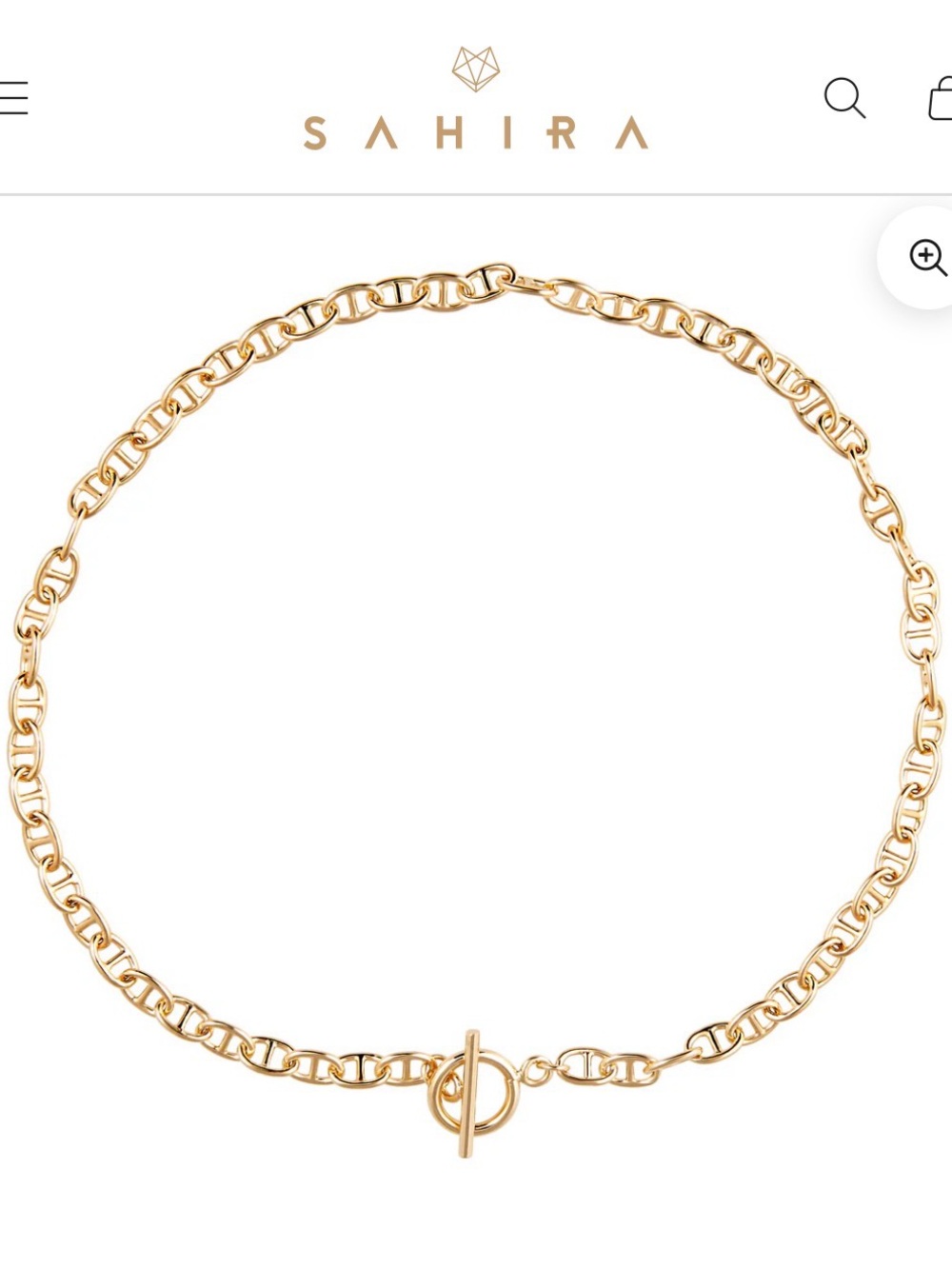 Polished Gold Toggle Link Necklace